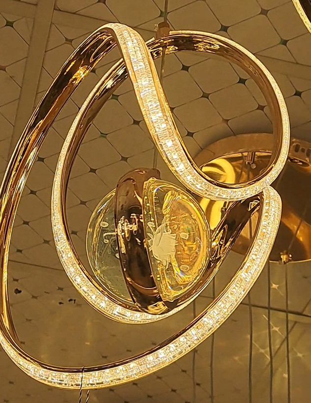 لوسترمدرن وارداتی کد143 گوی کریستالی طلایی